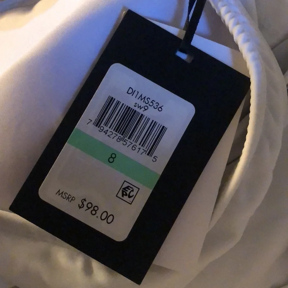 DKNY SOFT WHITE Mesh Side Shirred One Piece Swimsuit, US 8 - Picture 5 of 5